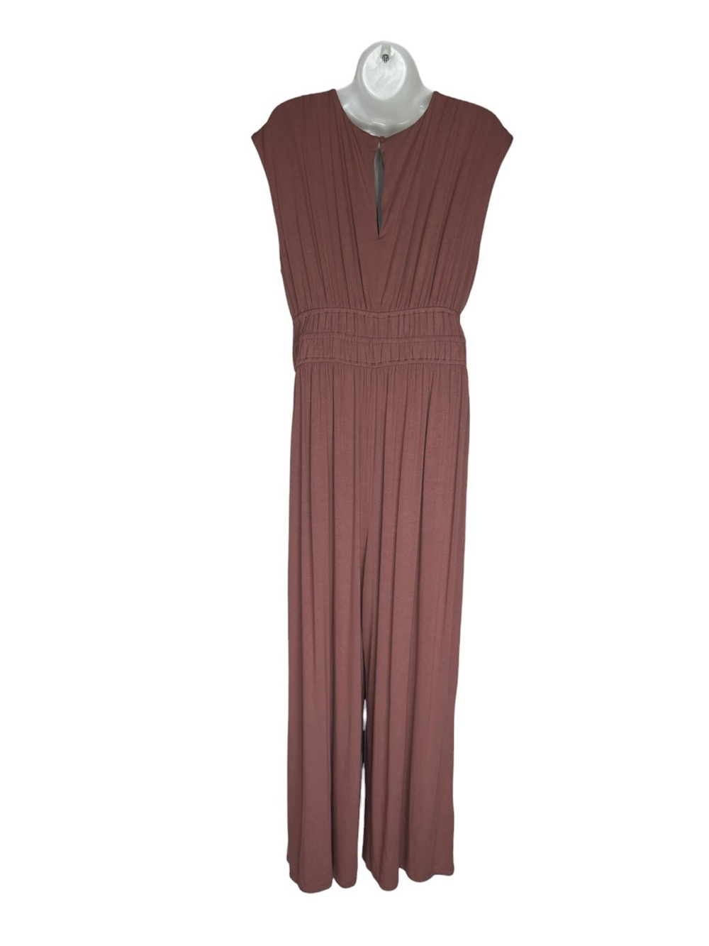 Old Navy Warm Taupe Boho Wide Leg Sleeveless Comfy Romper Jumpsuit Large - Picture 3 of 7